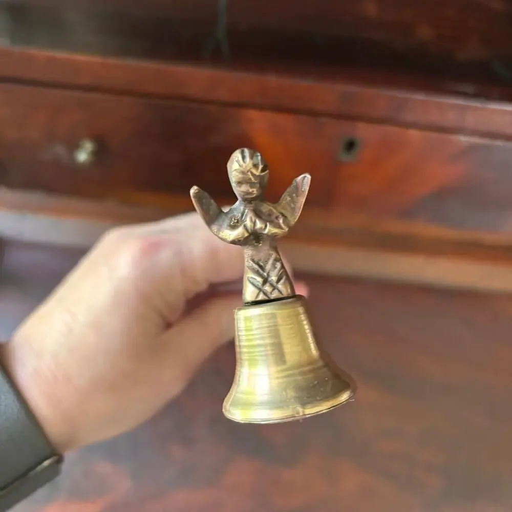 Vintage Brass Praying Angel Candle Snuffer -7